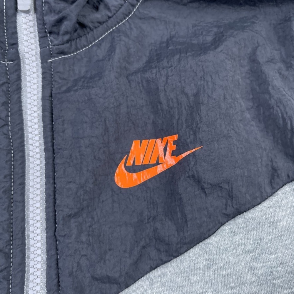 Nike Hoodie in Gray with Black Accents and Orange Logo - Picture 3 of 13